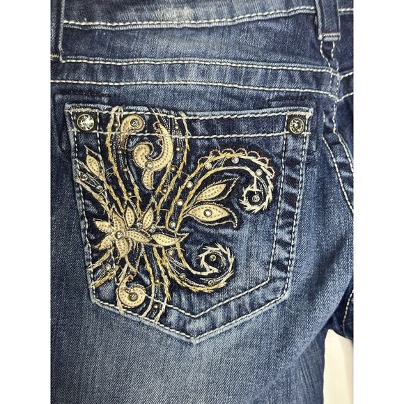Miss Me jp5465b3 boot cut Jeans embellished Pockets Low Rise - Picture 8 of 13
